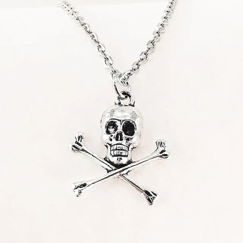 Skull Pendant Necklace for Women Men Vintage Chain Grunge Jewelry Goth Gothic Accessories Choker Y2K Aesthetic Fairy Star