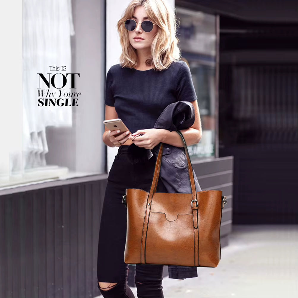 Shoulder Bags for Women Oil Wax Leather Handbag Tote Crossbody Bag Vintage Satchels Women Bags Designer Handbag High Quality