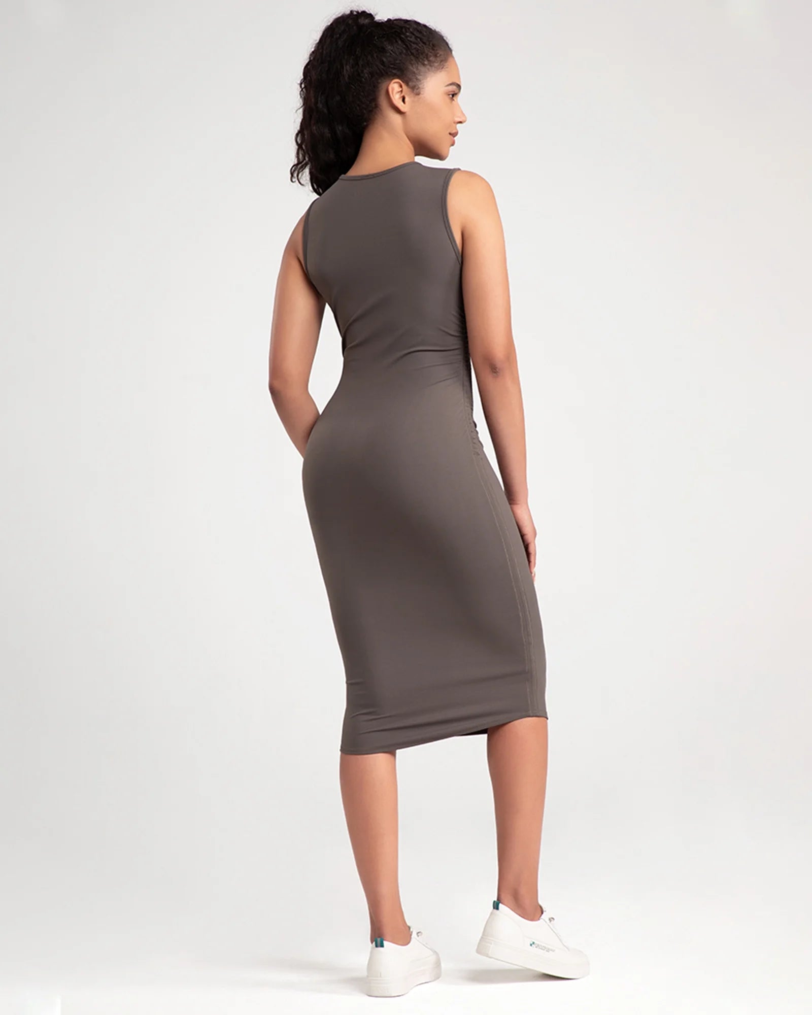 Women'S Casual Sleeveless Dress Stylish Sexy Bodycon Dress Basic Slim Fit Midi Dress